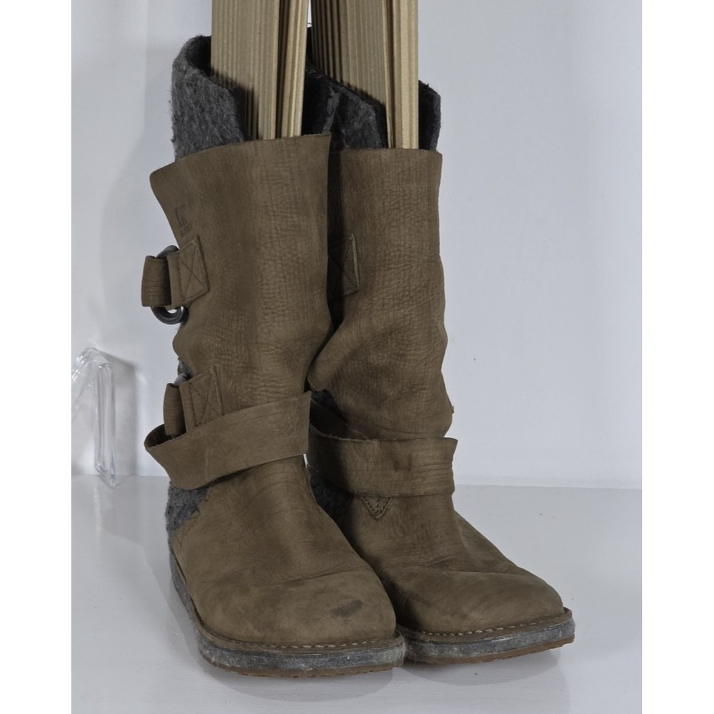 Sorel Chipahko Felt Boot 8 Brown Gray Leather